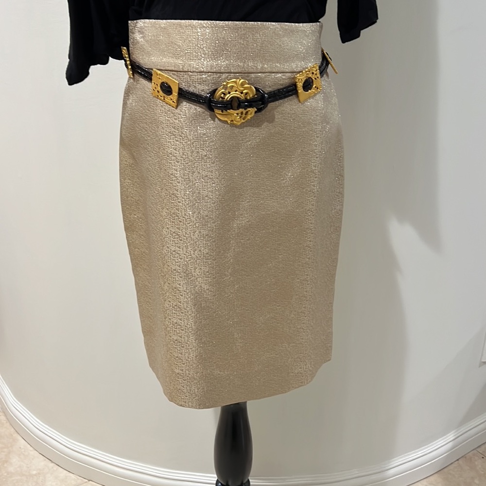 J. Crew Gold Silk Skirt.  0
